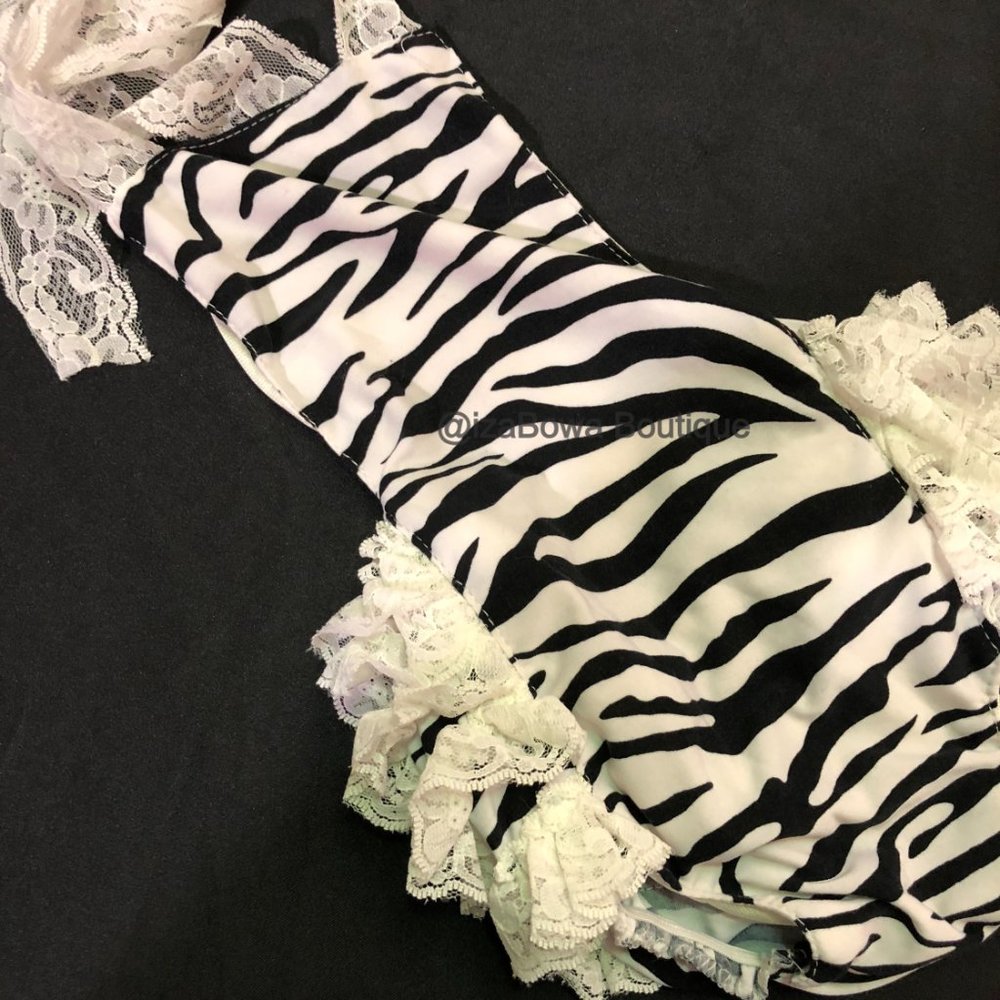 Zebra Sunset Romper  1320  NWT Boutique